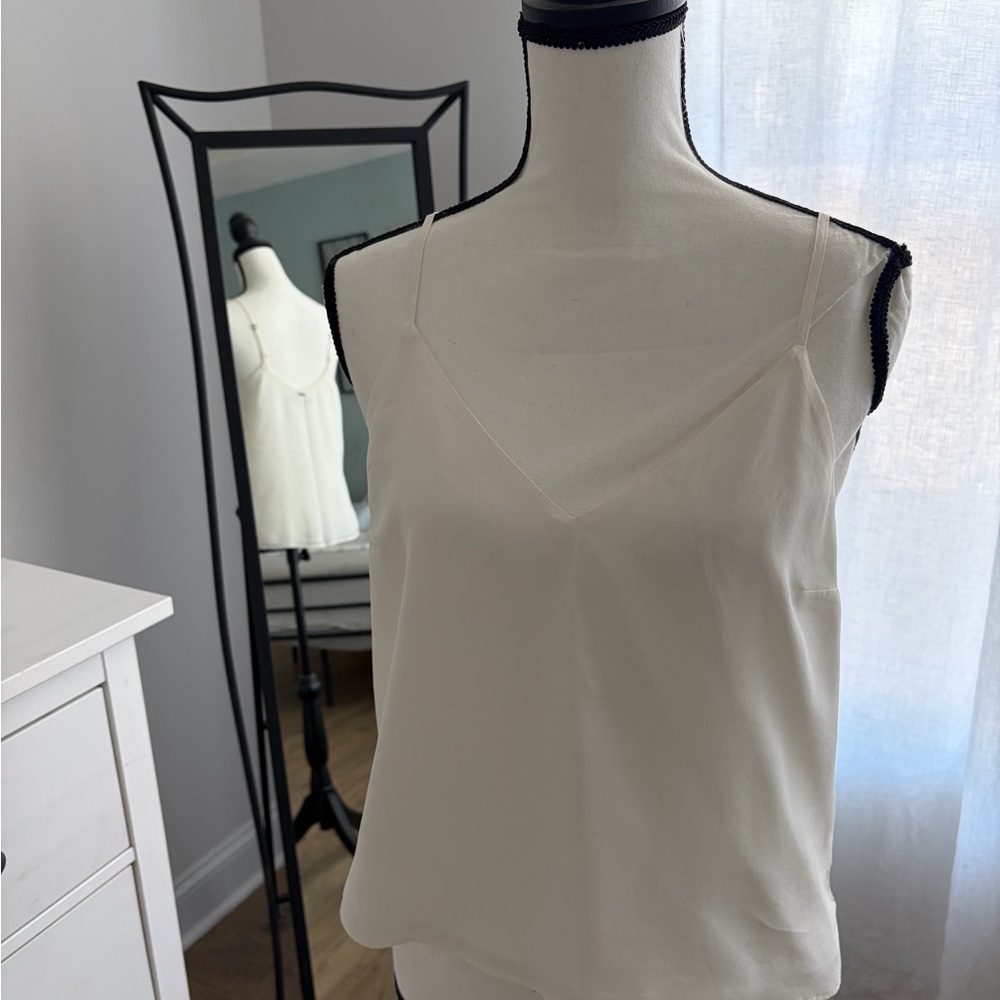 Abercrombie & Fitch Cream V-Neck Silk Camisole